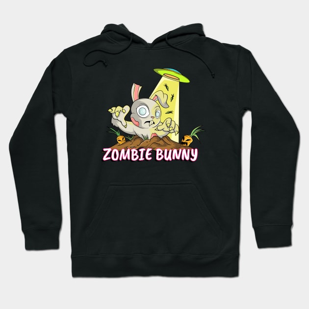 Cute Bunny Zombie Rabbit Hoodie by Trendy Black Sheep